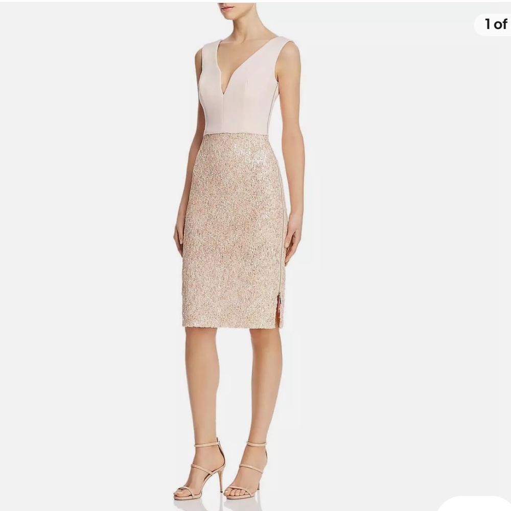 BLACK HALO WOMENS BRIANNA SEQUINED DRESS Blush Pink Size 6 New with tags
